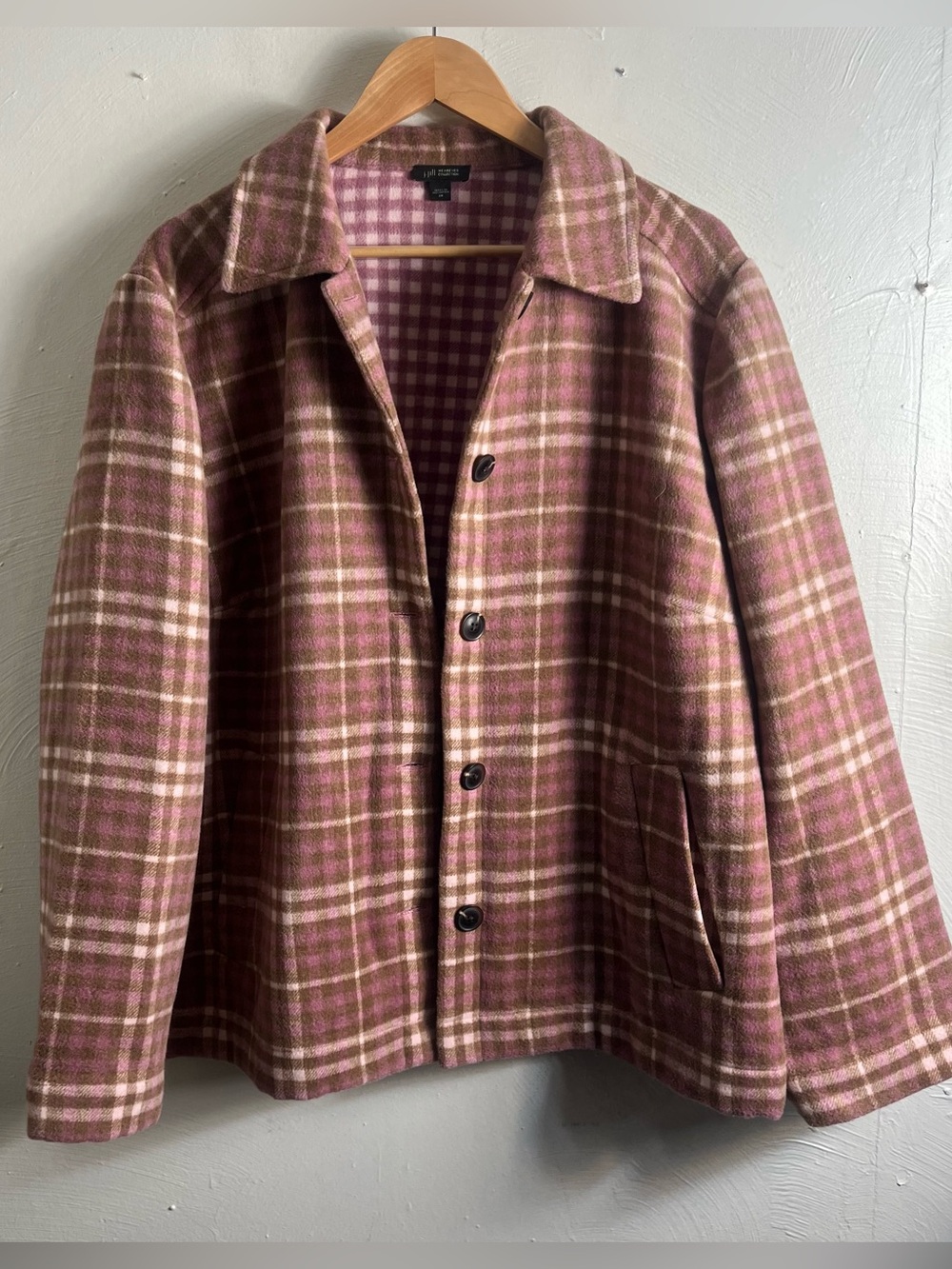 J.Jill Wearever women's 3X pink plaid  multicolor jacket